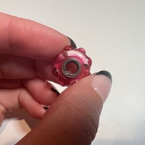 Retired Trollbeads “Pink Bud” Glass Charm